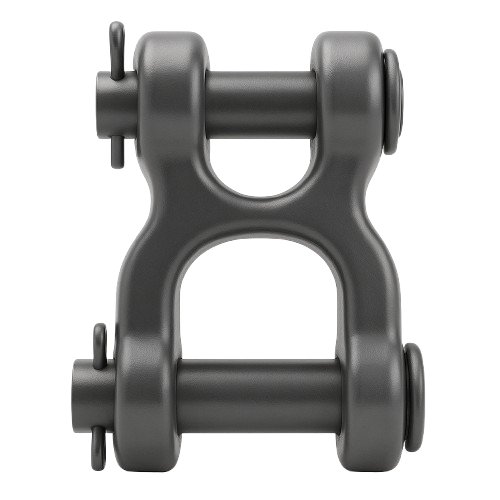 Two Connections Shackles With Clevis Pins & Large Opening Zinc 1/4