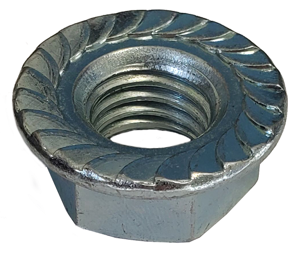 Serrated Flanged Hexagonal Nut Fine Thread Zinc Plated 7/16-20 Grade 5