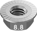 Metric Serrated Flanged Hexagonal Nut Zinc M10 * 1.5 Grade 10.9