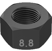 Metric Hexagonal Nut Fine Thread Black Steel M24 * 2.0 Grade 8.8