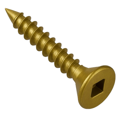 Flat Head Concrete Screw Yellow Zinc 10 * 1-1/4" [Square Drive]