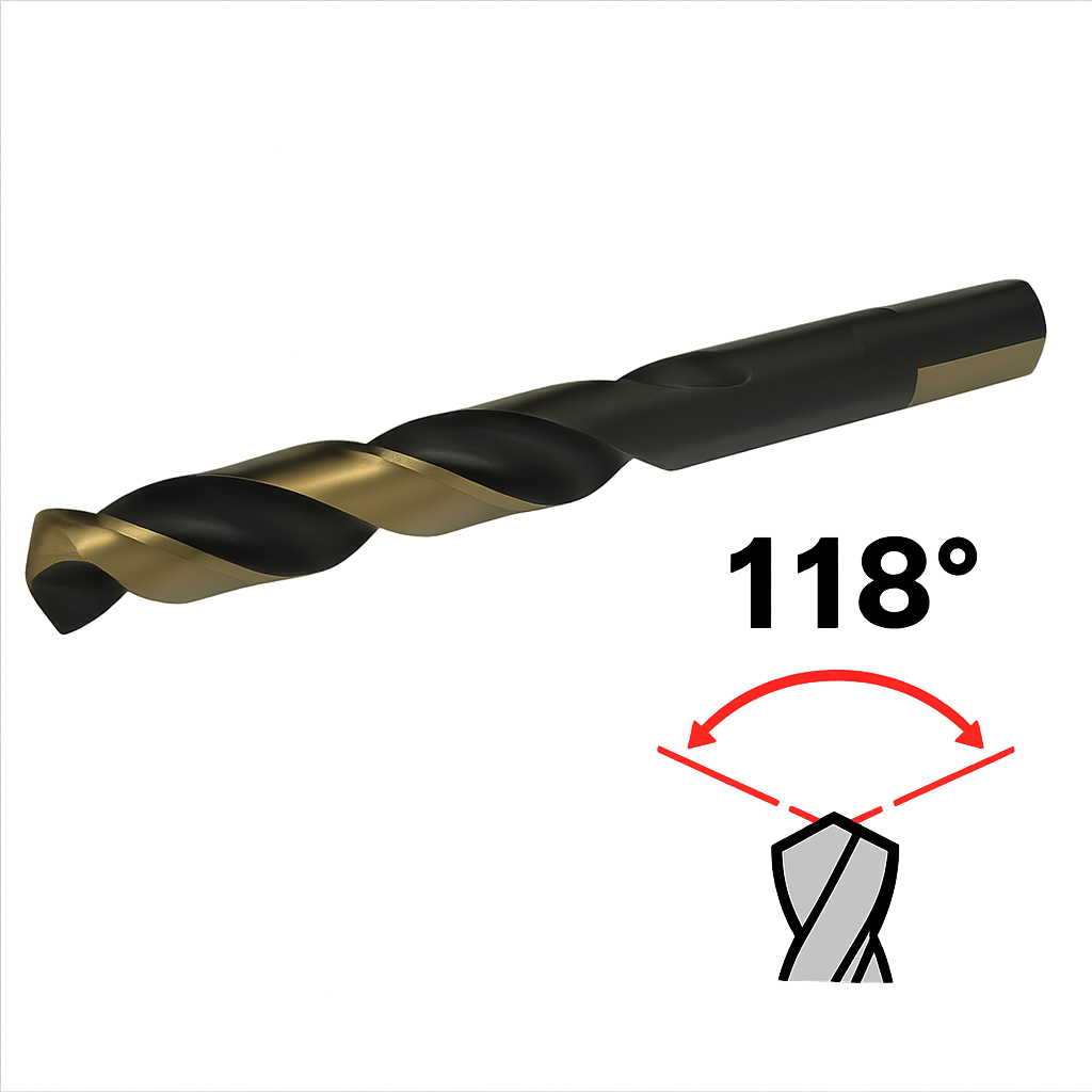 Drill Bit High Steel Black and Gold Coated 3/4 * 6-1/4 [ 118°, Split Point ]