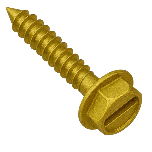 Hexagonal Head Concrete Screw Yellow Zinc Plated #10 * 2-1/4" [Socket & Slotted Drive]