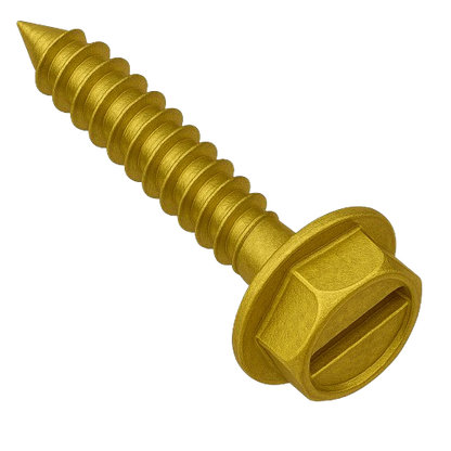 Hexagonal Head Concrete Screw Yellow Zinc Plated #10 * 2-1/4" [Socket & Slotted Drive]