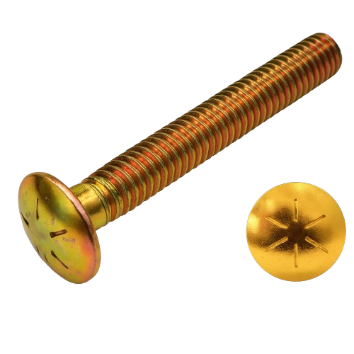 Imperial Carriage Bolt Dome Head Full Thread Yellow Zinc Plated 3/8-16 * 2" Grade 8