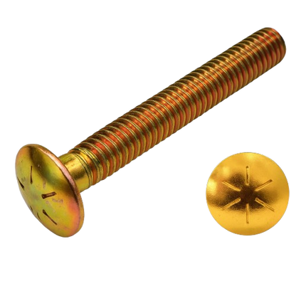Imperial Carriage Bolt Dome Head Full Thread Yellow Zinc Plated 3/8-16 * 2" Grade 8
