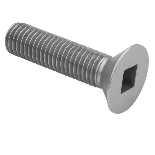 Flat Head Machine Screw Full Thread Zinc 10-24 * 3-1/2" [Square Drive]