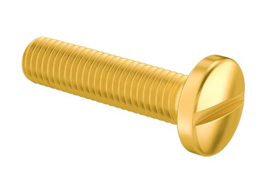Pan Head Machine Screw Full Thread Brass 2-56 * 1/2" [Slotted Drive]