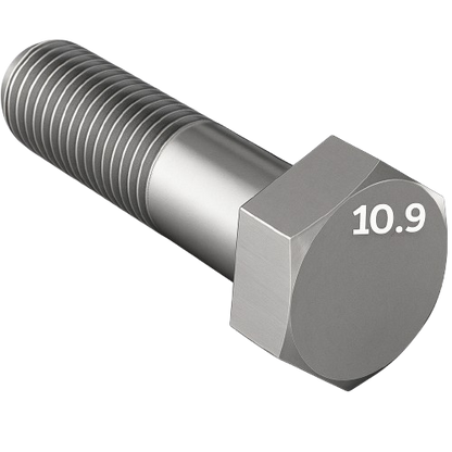 Metric Hexagonal Bolt Yellow Zinc M12 * 1.75 * 70mm Grade 10.9