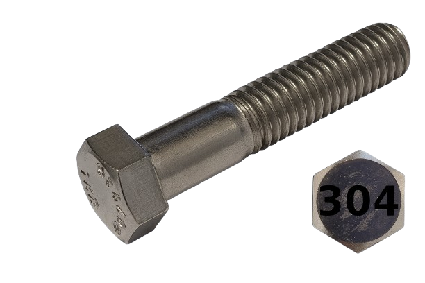 Imperial Hexagonal Bolt Fine And Partial Thread 304 Stainless Steel 5/8-18 * 6"