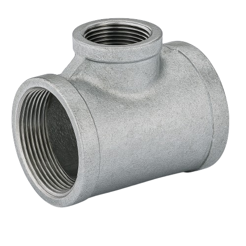 Low Pressure Threaded Inline Tee Reducer 316 Stainless Steel 1/2-14 Male Reduce to 3/8-18 Female [Female NPT]