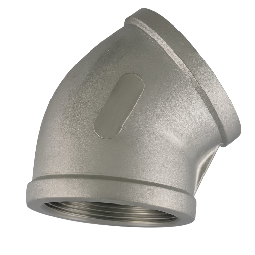 Low Pressure Threaded Elbow Pipe Fitting Stainless Steel 1-1/2-11-1/2 * 45° [NPT]