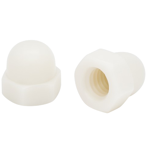 Cap Nut White Nylon 6-32