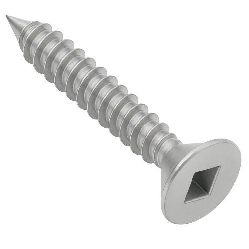 Flat Head Metal Screw Full Thread Stainless Steel #12 * 4" [Square Drive]