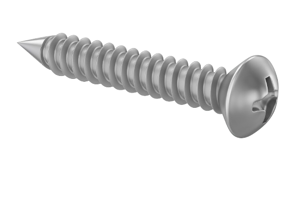 Oval Head Metal Screw Full Thread Zinc #10 * 1" [Square Drive]