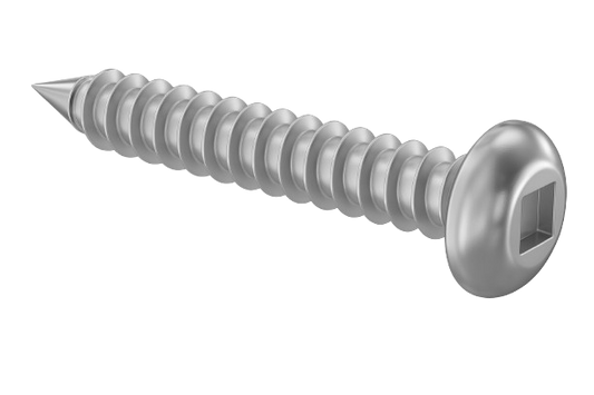 Oval Head Metal Screw Full Thread Zinc #10 * 7/8" [Square Drive]