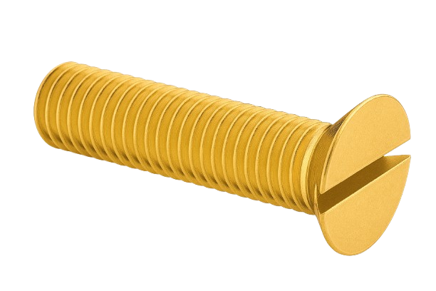 Flat Head Machine Screw Full Thread Brass 8-32 * 3/4" [Slotted Drive]