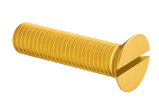 Flat Head Machine Screw Full Thread Brass 4-40 * 1/2" [Slotted Drive]