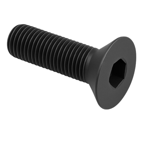 Flat Head Cap Screw Fine & Full Thread Black Steel 6-40 * 2-1/4" Grade 8 [Cup Point] [Allen Drive]