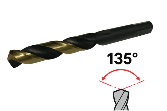 Drill Bit High Steel Black and Gold Coated 1/16 * 1-7/8 [ 135°, Split Point ]