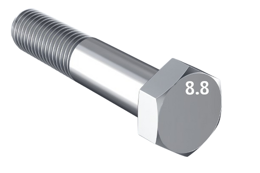Metric Hexagonal Bolt Zinc Plated Full Thread M12 * 1.75 * 30mm Grade 8.8