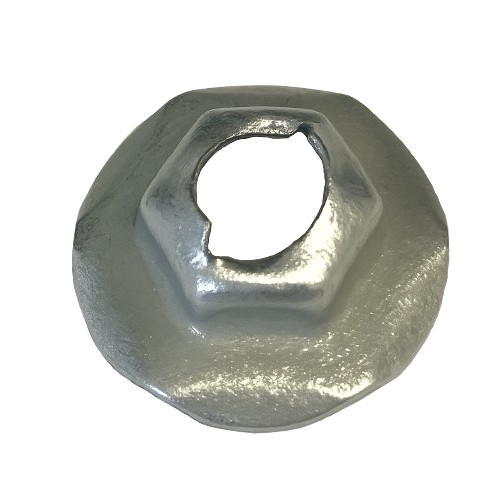 Thread Cutting Flanged Hexagonal Nut Zinc Plated 5/16 ID. * 1/2 HEX. * 7/8 OD.
