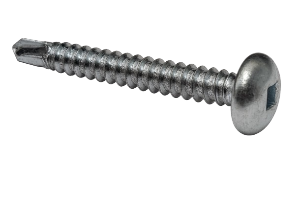 Round Head Self-Drilling Screw Zinc #6 * 1" [Square Drive]