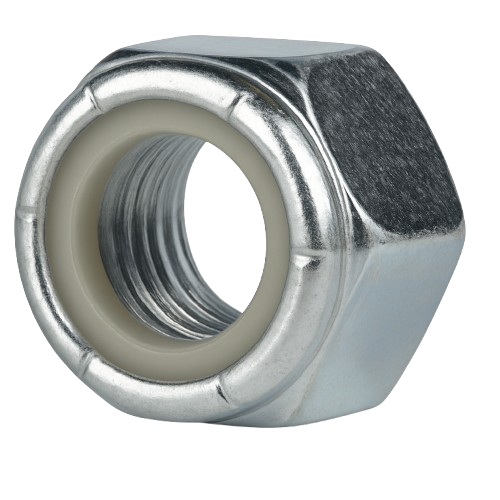Hexagonal Nut Nylon Insert Zinc Plated 1-8 Grade 5
