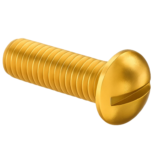 Round Head Machine Screw Full Thread Brass 5/16-18 * 3/4" [Slotted Drive]