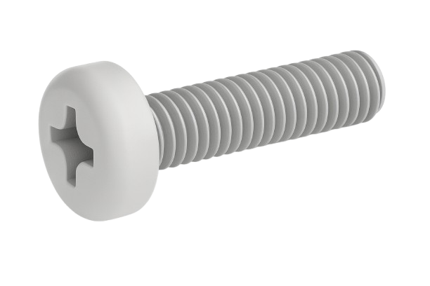 Pan Head Machine Screw White Nylon 2-56 * 1/2" [Philips Drive]
