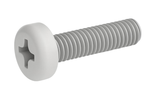 Pan Head Machine Screw White Nylon 2-56 * 1" [Philips Drive]