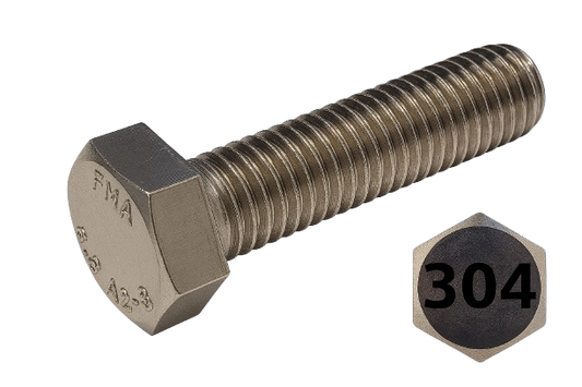 Imperial Hexagonal Bolt Full Thread 304 Stainless Steel  1/2-13 * 7/8"