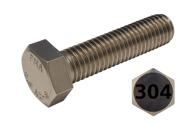Imperial Hexagonal Bolt Full Thread 304 Stainless Steel  9/16-12 * 1-1/2"