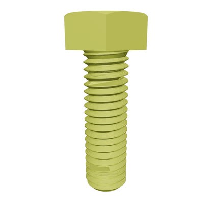 Metric Hexagonal Bolt Full Thread Yellow Zinc M16 * 2.0 * 60mm Grade 10.9