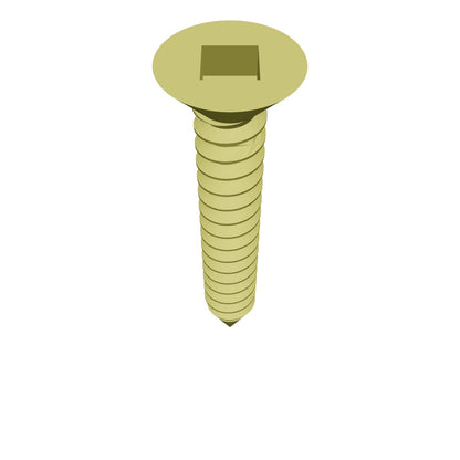 Flat Head Concrete Screw Yellow Zinc 10 * 1-1/4" [Square Drive]