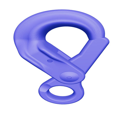 Wide Mount Hook With Eye bleu Painted Alloy Steel 9/32 Grade 100