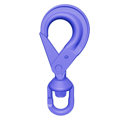 Swivel Eye Hook Load-Lock bleu Painted Alloy Steel 3/8 Grade 100