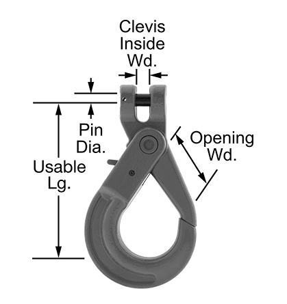 Clevis Hook Blue Painted Alloy Steel 1/4 Grade 100