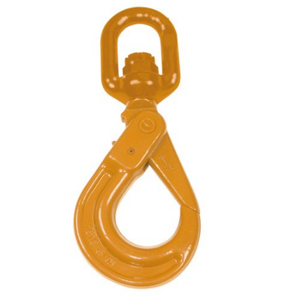 Swivel Eye Hook Load-Lock Orange Painted Alloy Steel 1/4 Grade 80