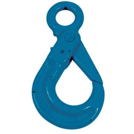 Wide Mount Hook With Eye bleu Painted Alloy Steel 5/8 Grade 100