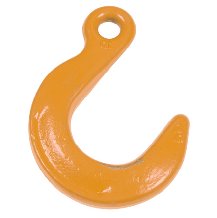 Wide Mount Hook With Eye Orange Painted Alloy Steel 1/4 Grade 80