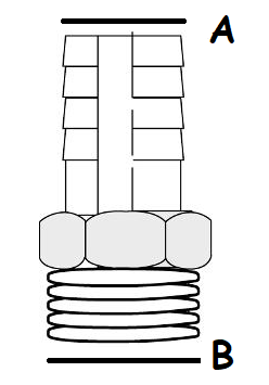 Barbed Hose Adapter for Air and Water Stainless Steel 1/4-18 * 1/4" [Male NPT]