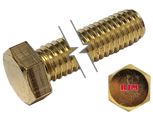 Imperial Hexagonal Bolt Full Thread Brass  3/8-16 * 1-1/4"