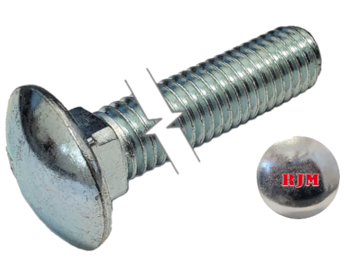 Imperial Carriage Bolt Dome Head Full Thread Zinc Plated 10-24 * 2" Grade 2