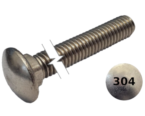 Imperial Carriage Bolt Full Thread 304 Stainless Steel  5/8-11 * 3"