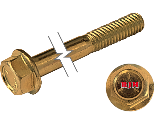 Imperial Flanged Hexagonal Bolt Partial Thread Yellow Zinc Plated 1/2-13 * 2" Grade 5