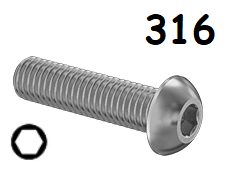 Button Head Cap Screw Full thread Stainless Steel 10-32 * 1/4