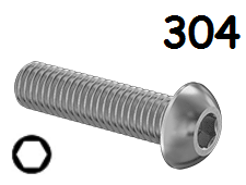 Button Head Cap Screw Full thread Stainless Steel 10-24 * 7/16