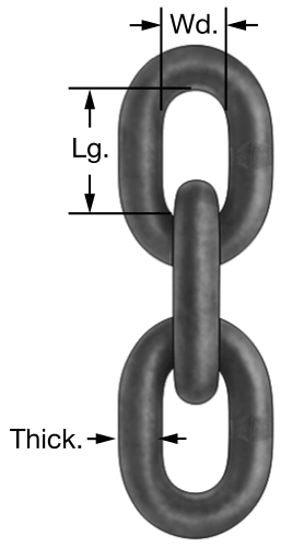 Straight Link Chain Yellow Zinc 1/4 Grade 70