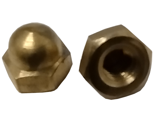 Imperial Acorn/Cap Hexagonal Nut Brass 10-24